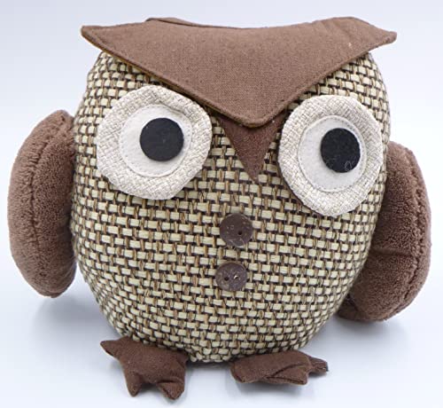 Cale-porte en tissu souple couleur marron et noisette en forme de hibou (21 x 18 x 10) poids 1 kg