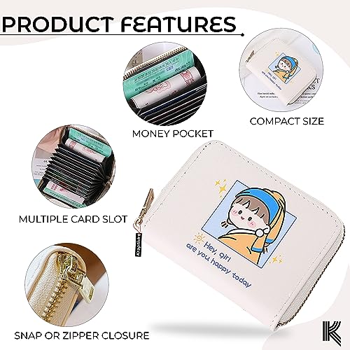 Image of Kraptick Card Holder for Women - Elegant and Versatile Card Organizer, Credit Cardholder, Card Case, Card Pouch (Light Blue)