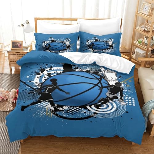 Parure de lit basketball 3D microfibre de qualité supérieure et finitions soignées - 3