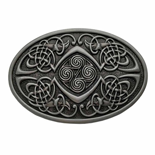 YONE Hebilla de cinturón Celtic Knot Oval Belt Buckle Grey