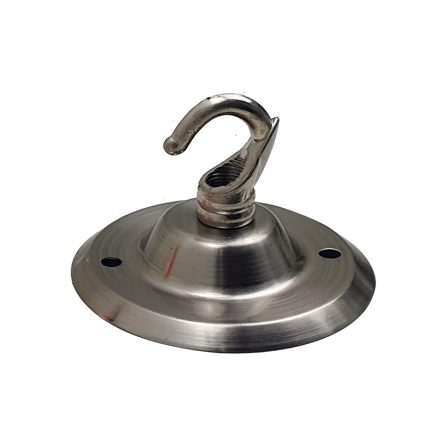 LEDSone Vintage Ceiling Rose Hook Plate Metal Satin Nickel 75mm Chandelier Light Fitting with Pre-Drilled Holes for Mounting Chandliers Pendant Lights Wall Lamps Hanging Lights Planters Decorations — image 1