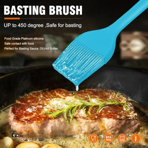 Image of Walfos Silicone Basting Pastry Brush, 600℉ Heat Resistant Pastry Brush for BBQ Grill Baking Kitchen Cooking, BPA Free and Dishwasher Safe