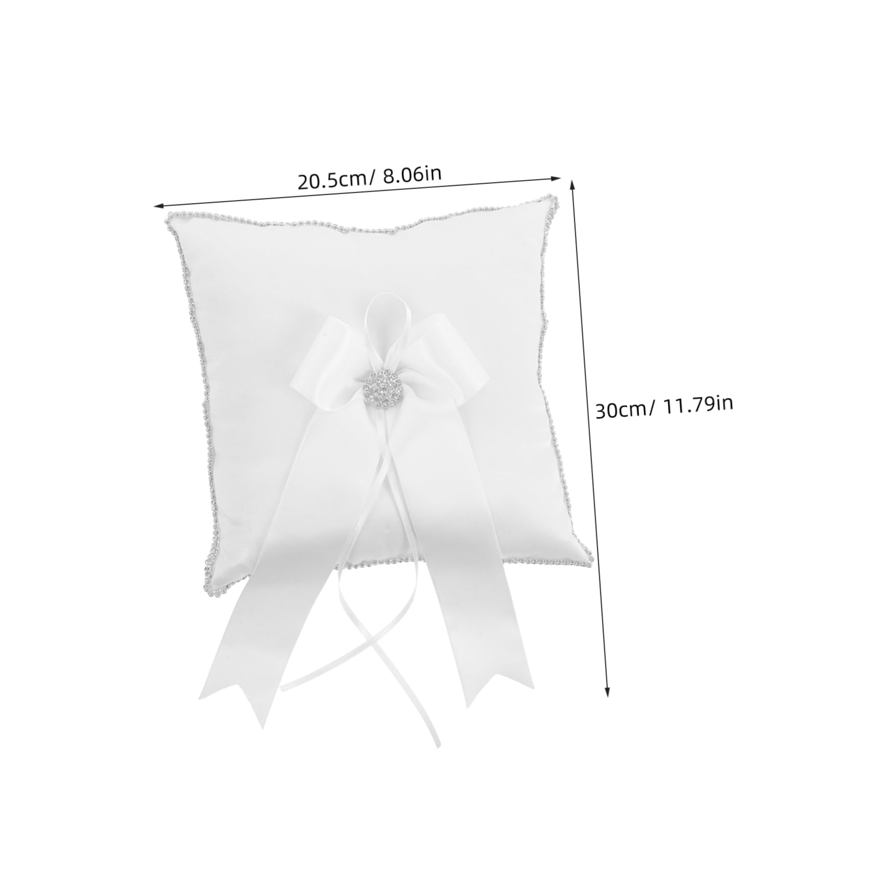 minkissy Elegant Square Pillow with Rhinestone Decor Wedding Ring Holder for Ceremony Versatile Accessory for Traditional Keepsake Memory for Bride