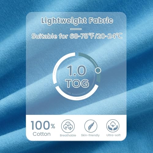 Image of ZIGJOY Swaddle Sleep Sack 3-6 Months, 1.0 Tog Cotton Baby Swaddle Blanket | 100% Cotton - Soft & Breathable & Non-shrink, 2-way Zipper for Easy Diaper Changes, Long Sleeves Allow Self-soothing