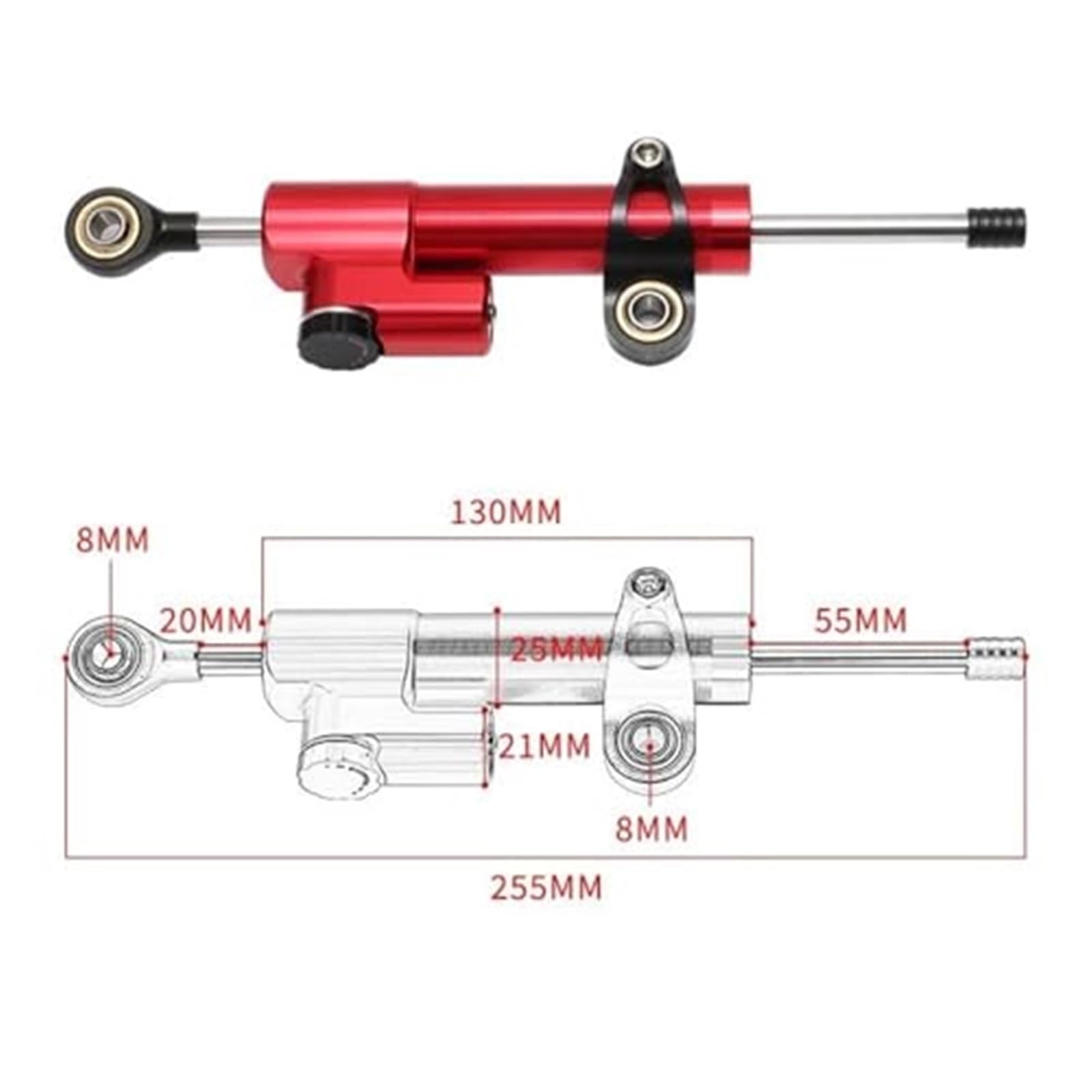 For amortiguadores de Scooter eléctrico Dualtron, Spider Raptor2 Eagel Pro Amortiguador de dirección para Patinete eléctrico(Black Red Black2)