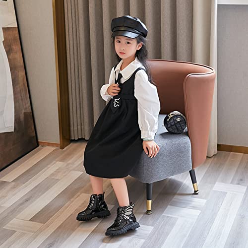 Little Girls Fashion Lace Up Leather Ankle Boots with Butterfly Wings Side Zipper Outdoor Warm Short Snow Waterproof Boots for Girls Mid Calf Bootie4