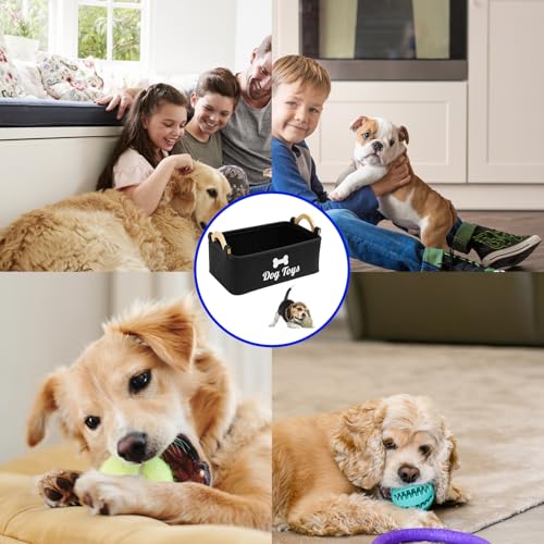 SongBuydn Hundespielzeug Aufbewahrung, Spielzeugkiste Für Hund, Aufbewahrungsbox Schwarz 38x25x18cm, Praktischer Spielzeug Korb Für Haustierbedarf, Ordnung Und Sauberkeit Im Wohnbereich