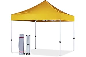 10x10 Pop Up Canopy Tent for Outdoor Commercial Instant Sun Shelter, Gold