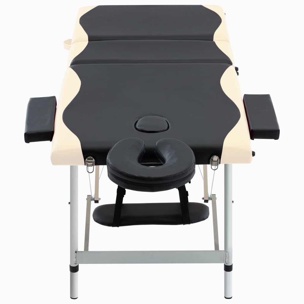 Générique Table de Massage Pliable 3 Zones Aluminium Noir et Beige,Santé & beauté,Hygiène personnelle,Massage & Relaxation,Tables de Massage,Noir,17.1 KG,110237