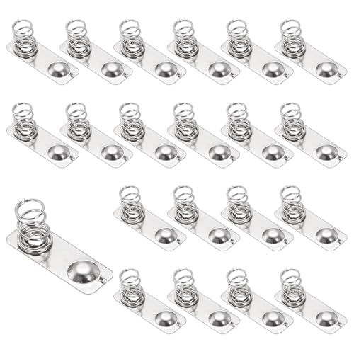 MECCANIXITY 20 Pcs Battery Spring Metal Contact Plate 20mm x 7mm Negative Positive Bipolar Conversion Nickeling Plate for Battery Holder and Electronic Toys