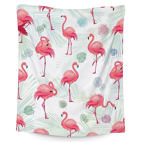 Flamingo Blanket Gifts - 50x60 Inches Cute Throw for Women & Girls - Pink Soft Fuzzy Blankets for Bed, Couch & Living Room