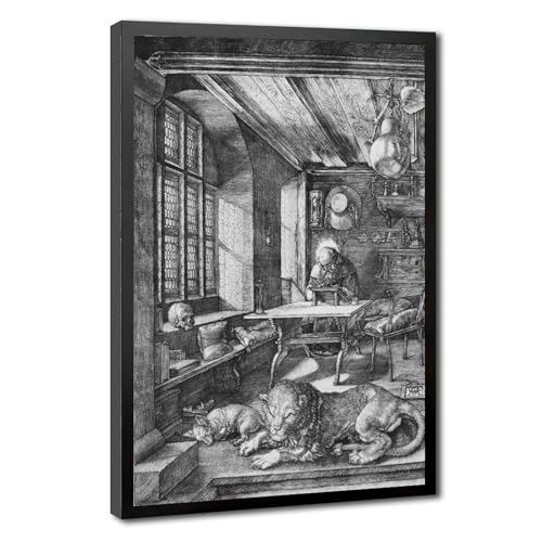 Toile Albrecht Dürer Saint Jérôme décoration murale premium avec cadre bois suspendu