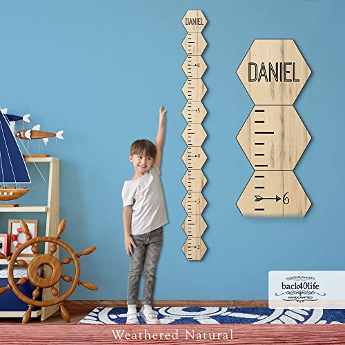 Farmhouse Style Wooden Kids Growth Chart Ruler for Boys and Girls