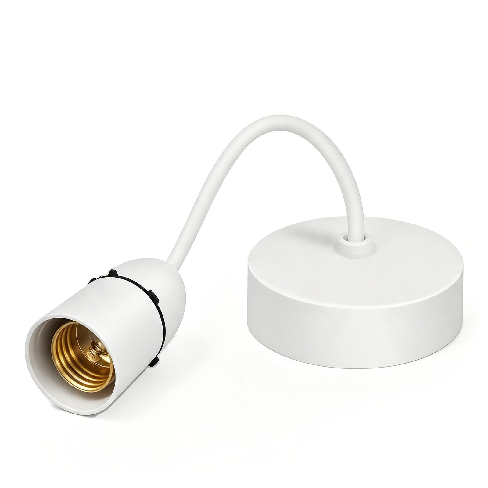 Xiansini Ceiling Pendant Light Fitting E27 White Lamp Holder with 21.5cm Cable, Ceiling Rose Light Fitting Plastic Light Bulb Holder for Kitchen Bedroom Living Room Dining Room Pendant Lights