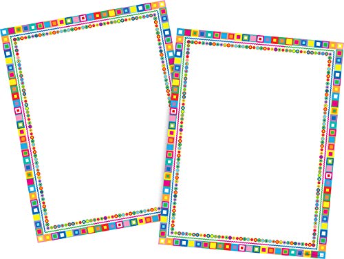 Computer paper Barker Creek retro lot de 2 avec bordure decorative chic