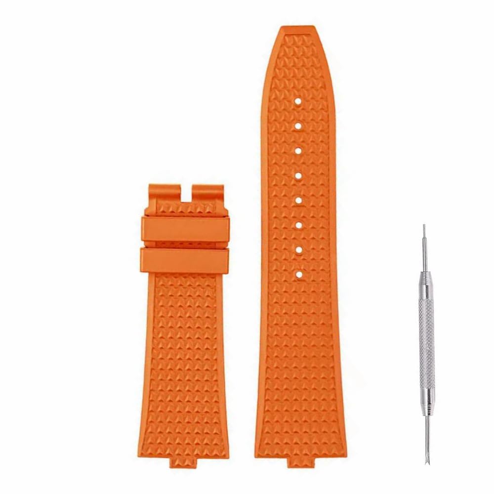 adwoa beautyAdwoa Convex Interface Fluororubber Watch Band Strap Replacement for Vacheron Constantin VC Series - 24 * 7mm Quick Disassembly Watch Band Compatible with VC Series 4500V 5500V 7900V