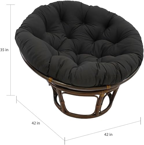 Miniatura 2 de International Caravan Furniture Piece - Silla Papasan de ratán de 42 pulgadas con cojín de sarga sólida