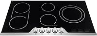 Vista 2 de Frigidaire Cocina eléctrica profesional de 36 pulgadas, placa de cocina de vidrio de cerámica de 5 quemadores plana con borde de acero inoxidable