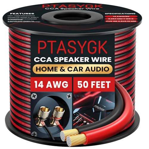 14 Gauge 50ft Speaker Wire with 1ft Markings