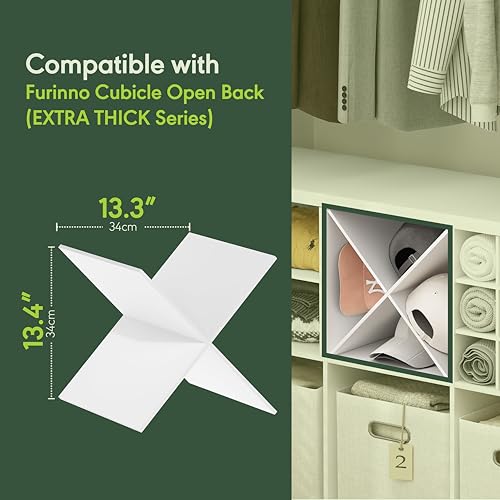 Furinno Cubicle Cube Insert, X-Shelf Cube Organizer, Fits into Furinno Extra Thick Cubes, for Organizers and Storage, White (Does not fit IKEA Kallax Shelving) by Furinno - Image 2