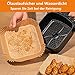 HONYAO Backpapier für Heißluftfritteuse XXL 5-7,5 L, 100 Stück Quadrat 20x20 cm Air fryer Backpapier Antihaft Einwegschalen Luftfritteuse Pergamentpapier Kompatibel mit COSORI,Philips,Cecotec Airfryer