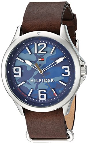 Image of Tommy Hilfiger Men's 'SPORT' Quartz Stainless Steel and Leather Casual Watch, Color:Brown (Model: 1791334)