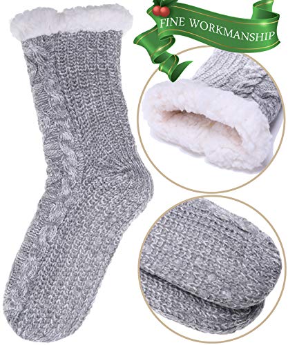 Image of EBMORE Women Slipper Fuzzy Socks Fluffy Cozy Cabin Warm Winter Soft Thick Comfy Fleece Non Slip Home Socks