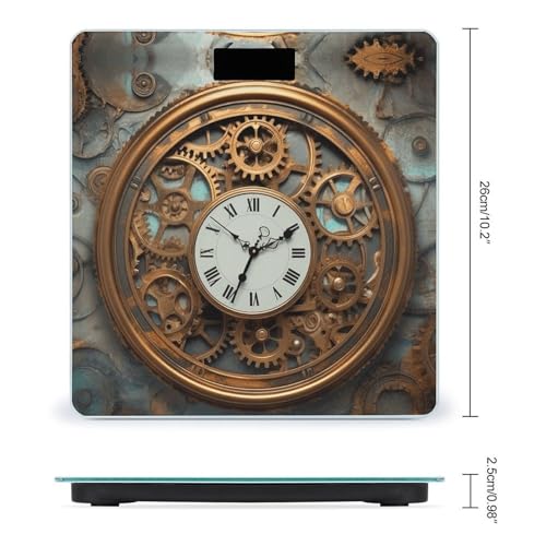 Báscula Digital Rusty Steampunk Clock 180kg con LCD miniatura 2