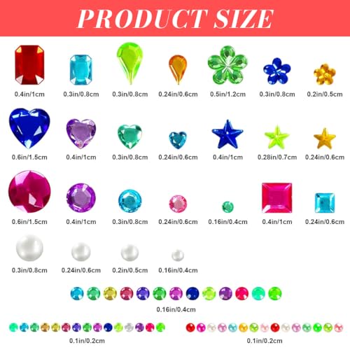 Image of MAYCREATE Rhinestones & Pearls Kit, 11 Sheets Colorful Hair Rhinestone Stickers for Hair Decoration, Self-Adhesive Gems Face Stickers for Women for DIY Scrapbooking, Phone Cases, and Arts & Crafts