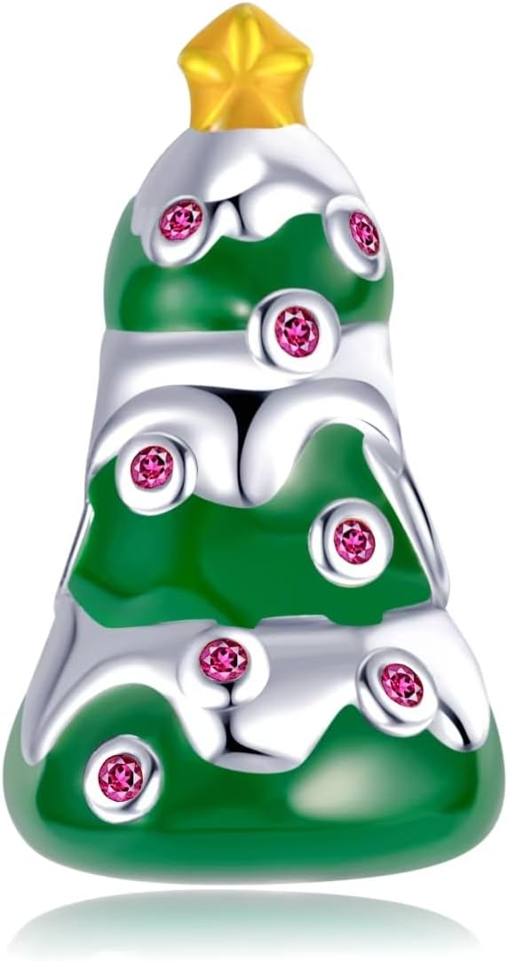 Feitery Gingerbread Man Charms Snowmen Compatible with Pandora Bracelets Gold Charm Heart Christmas Jewellery Gift for Women