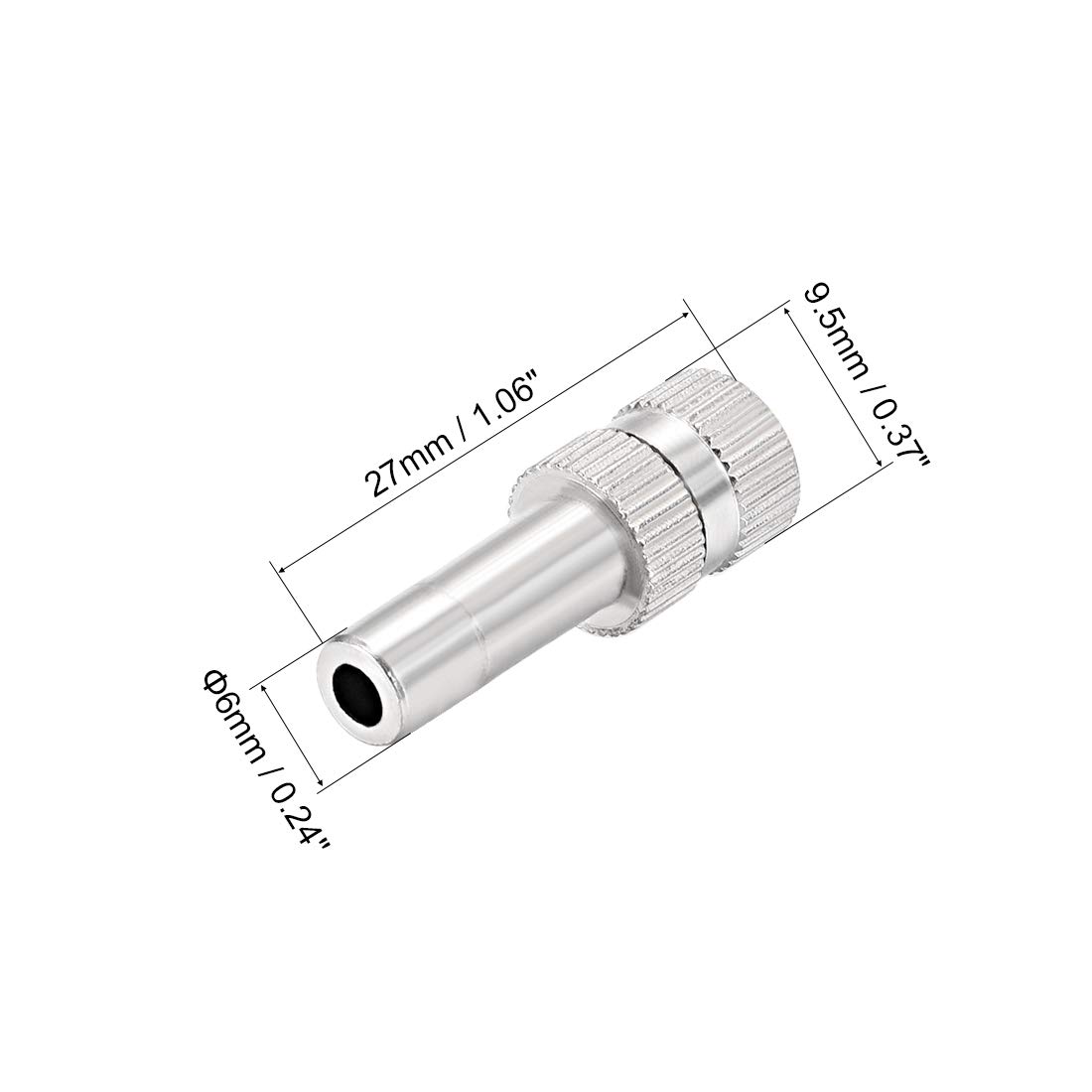Sprühdüse aus Messing, 0,4 mm (0,016 Zoll) Öffnung für 6-mm-Schnellkupplung, 3 Stück