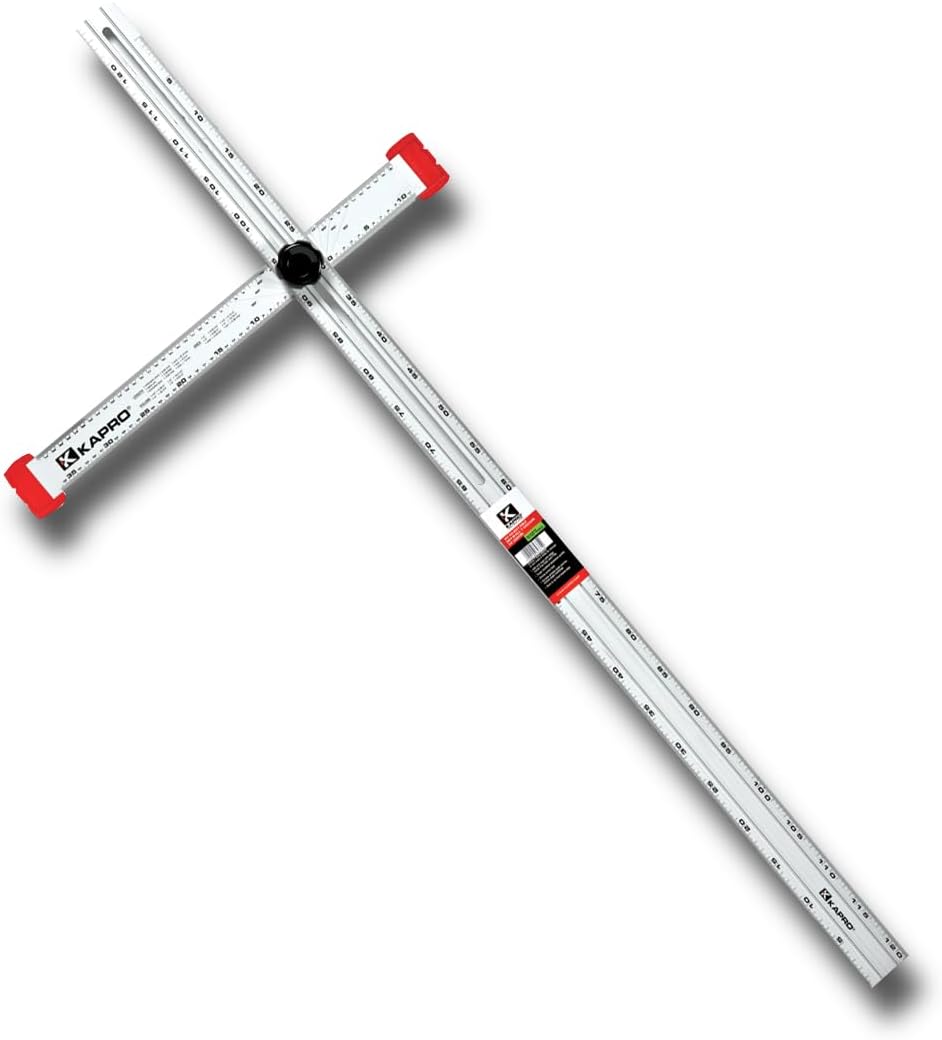 Kapro - 317 Adjustable Drywall T-Square Tool - Aluminum - for Layout and Marking - Features Sliding Head and Dual Directional Printed Scale - 48 Inch