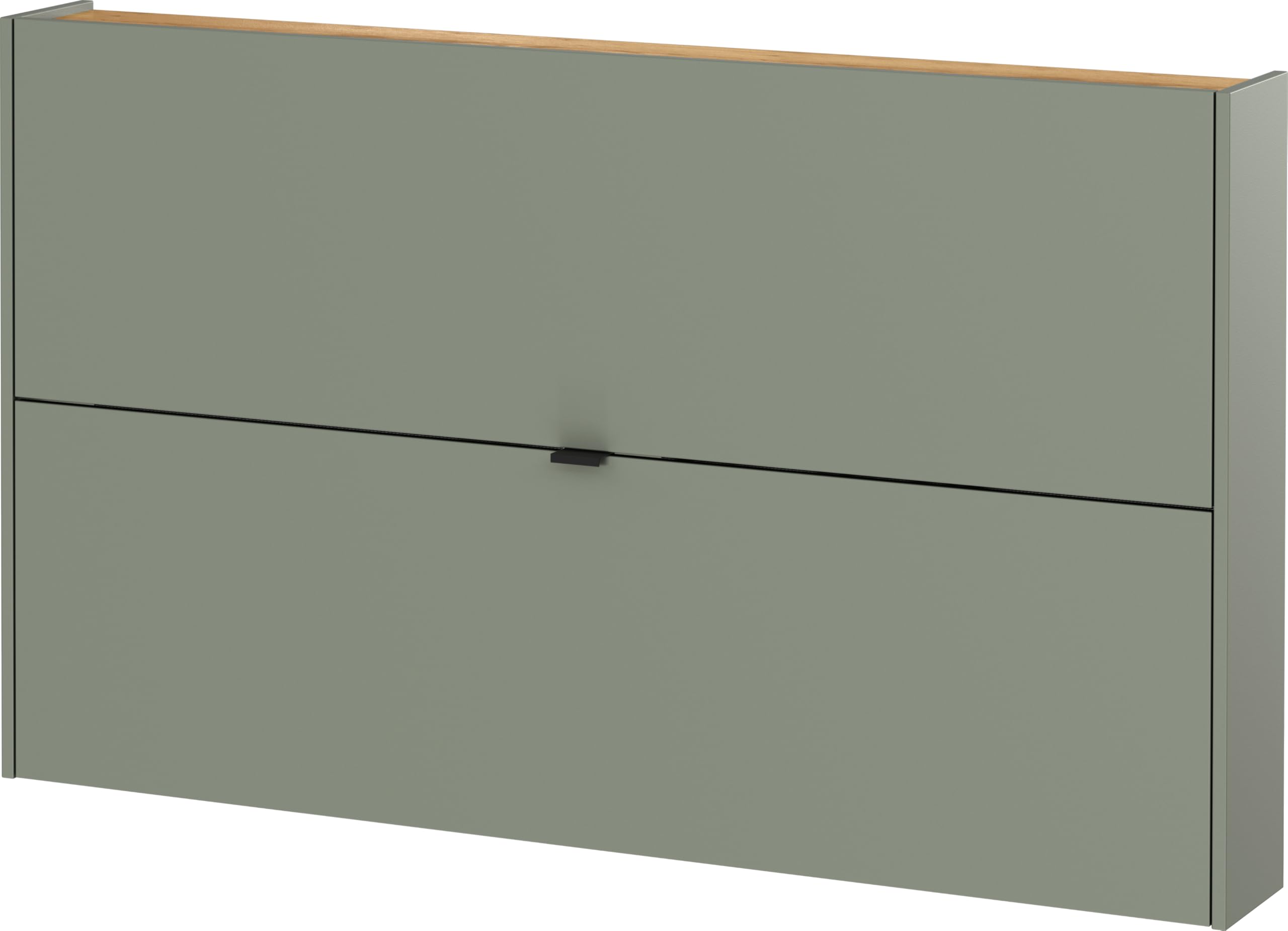 Germania Shoe cabinet 1392-629 GW-Ameca, in taupe green/Navarra oak finish, shallow depth, 140 x 83 x 18 cm (WxHxD)