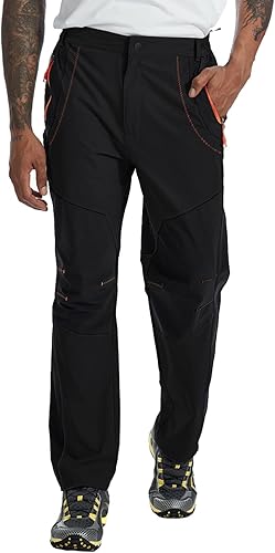 Miniatura 7 de TBMPOY - Pantalones de senderismo de trabajo para hombre, ligeros, impermeables, de secado rápido, pantalones de montaña para pesca y camping