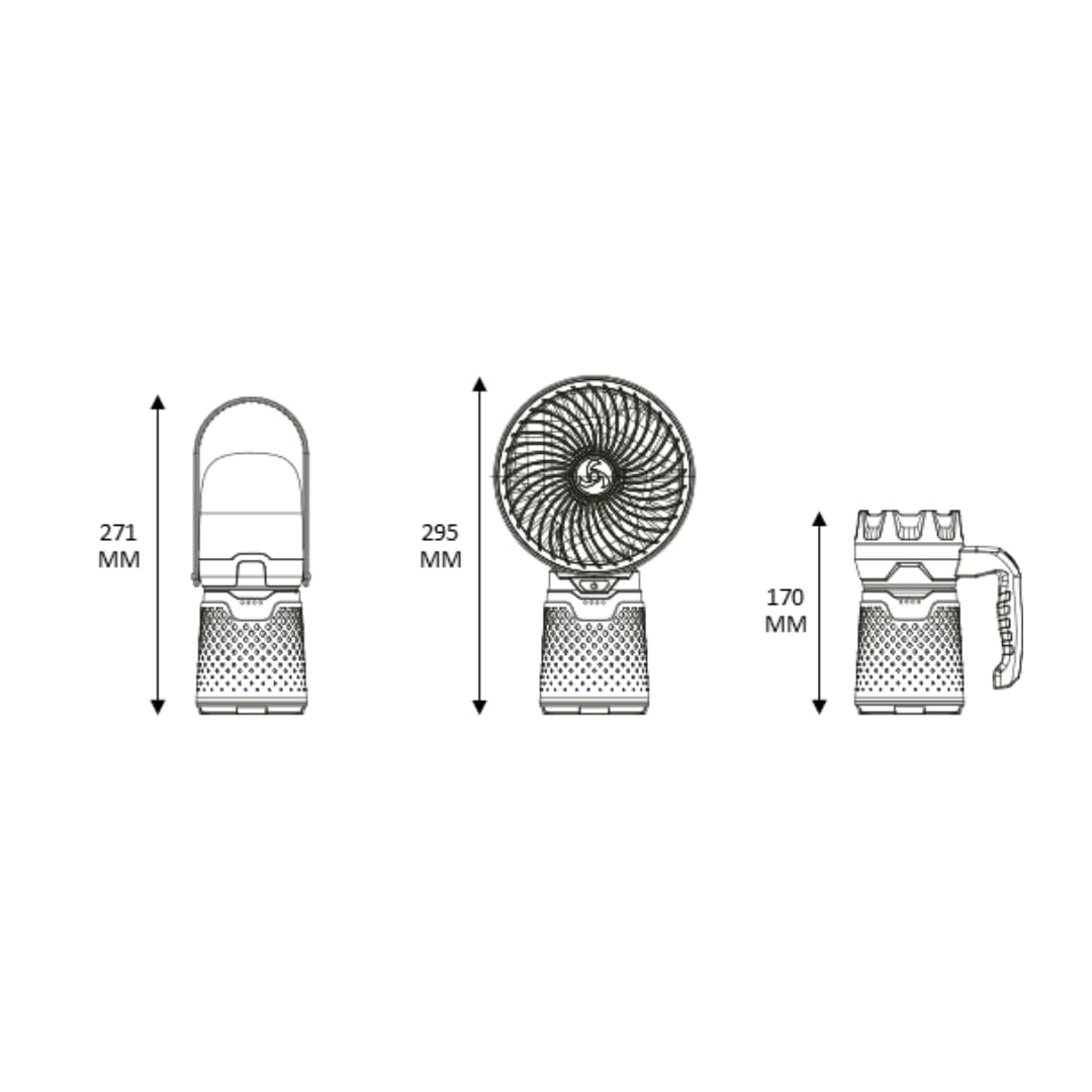 Xanlite Pack Camping 3en1 : Ventilateur, Lanterne & Lampe Rechargeable