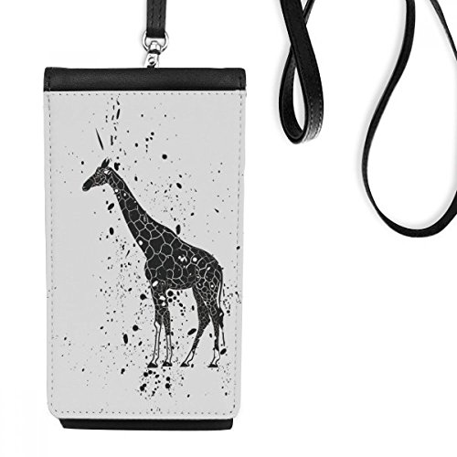 Porte-monnaie cadeau anti-perte de smartphone en faux cuir avec cordon de suspension noir