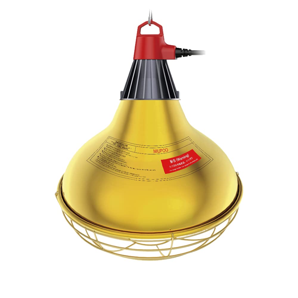 MIUPOOPoultry Heater Lamp,Animal Pet Household Planting Heating Lamp,Husbandry Breeding Warm Lamp Shade, Chicken Coop 175W Warm Lamp Heater