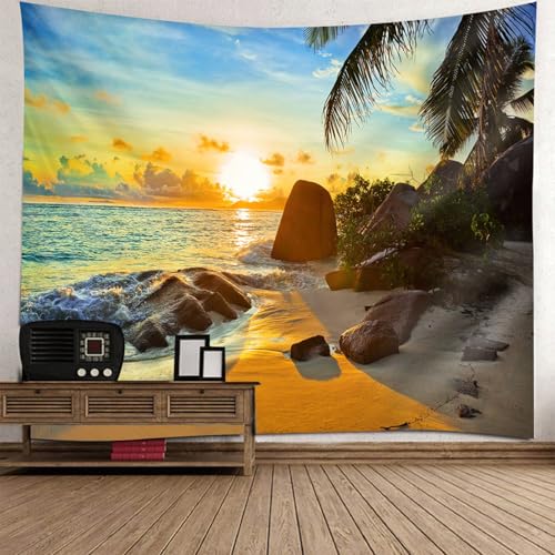 Tenture murale plage et roches pour creer un coin evasion dans sa chambre