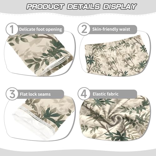 senya Girls Printed Leggings Yoga Pants Green Leaf Pattern for Kids in 4t to 10 Years, 4T3