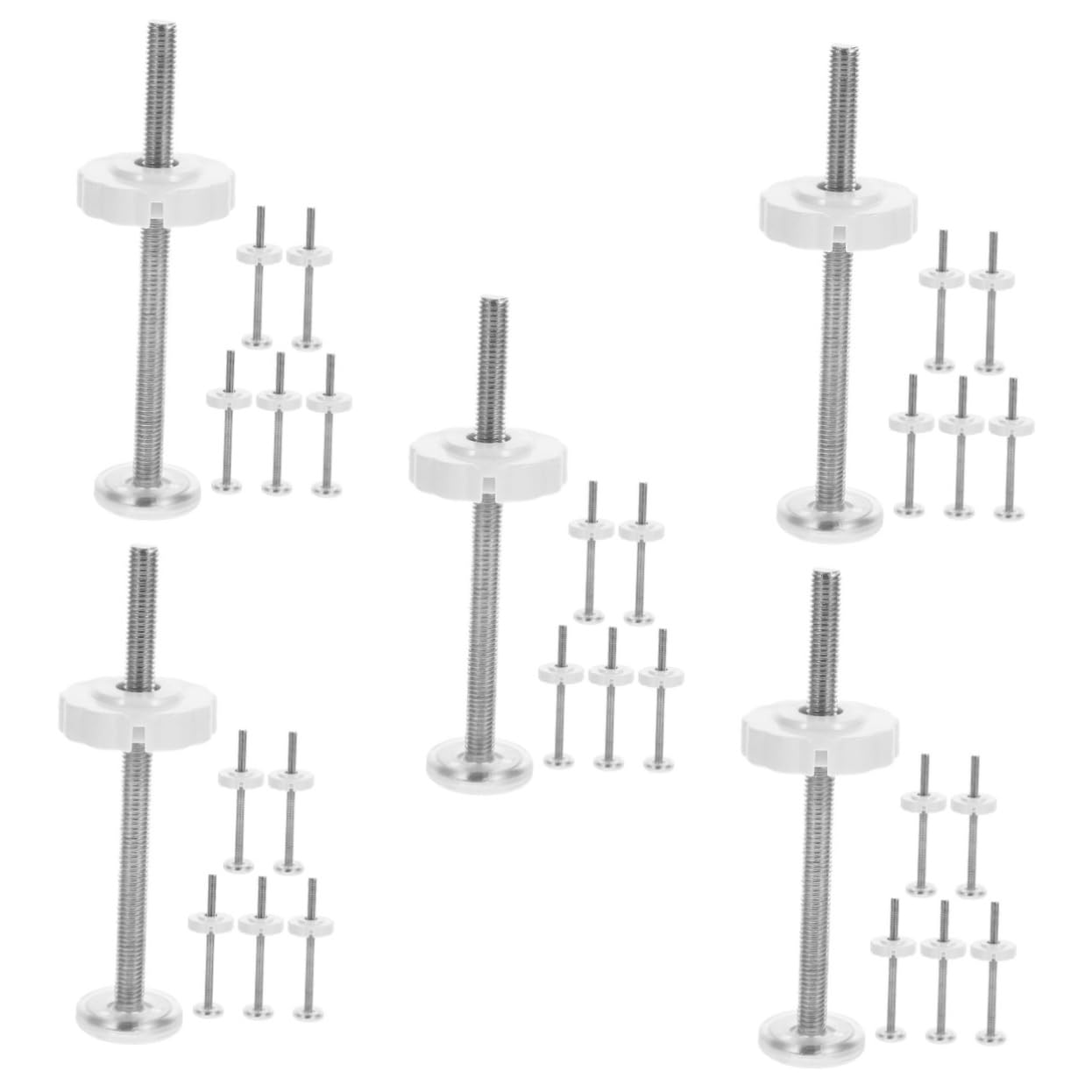 YARNOW 5 Ensembles Pièces De Balustrades De Porte Tiges Clé Partie Les Pièces Boulons Porte De Sécurité pour Bébé Ajustable Portes Grand Monté Enfant Alliage De Zinc Blanche 6 Pièces * 5