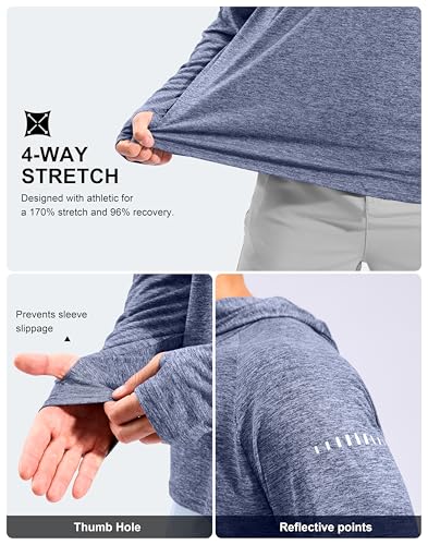 Image of Men's Sun Protection Hoodie Shirts Long Sleeve UPF 50+ Swim Shirts for Men Rash Guard Fishing Shirt Quick Dry