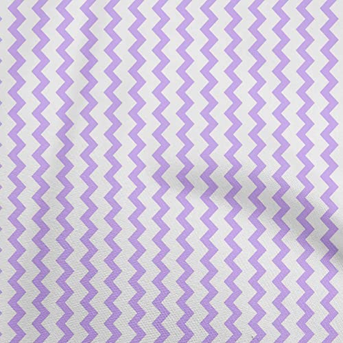 oneOone Cotton Silk Lavender Fabric Chevron Sewing Material Print Fabric By The Yard 42 Inch Wide
