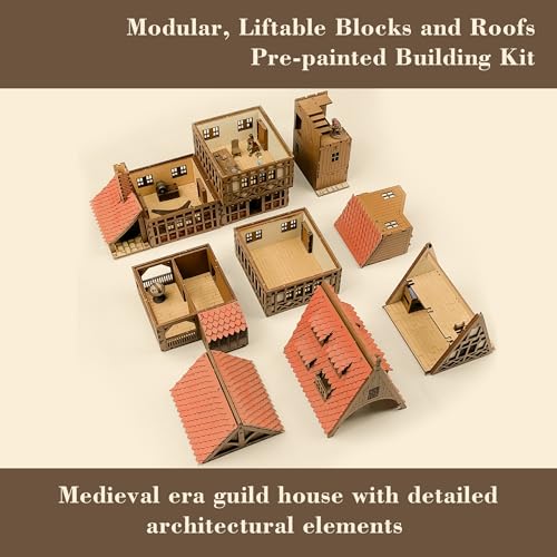 Guild Hall - DIY Wooden House Building Kit for Architecture & Engineering Assembly Set for Teens and Adult, Tabletop Games, Makes a Great Gift for who Like Creative Play - Realistic - Image 5