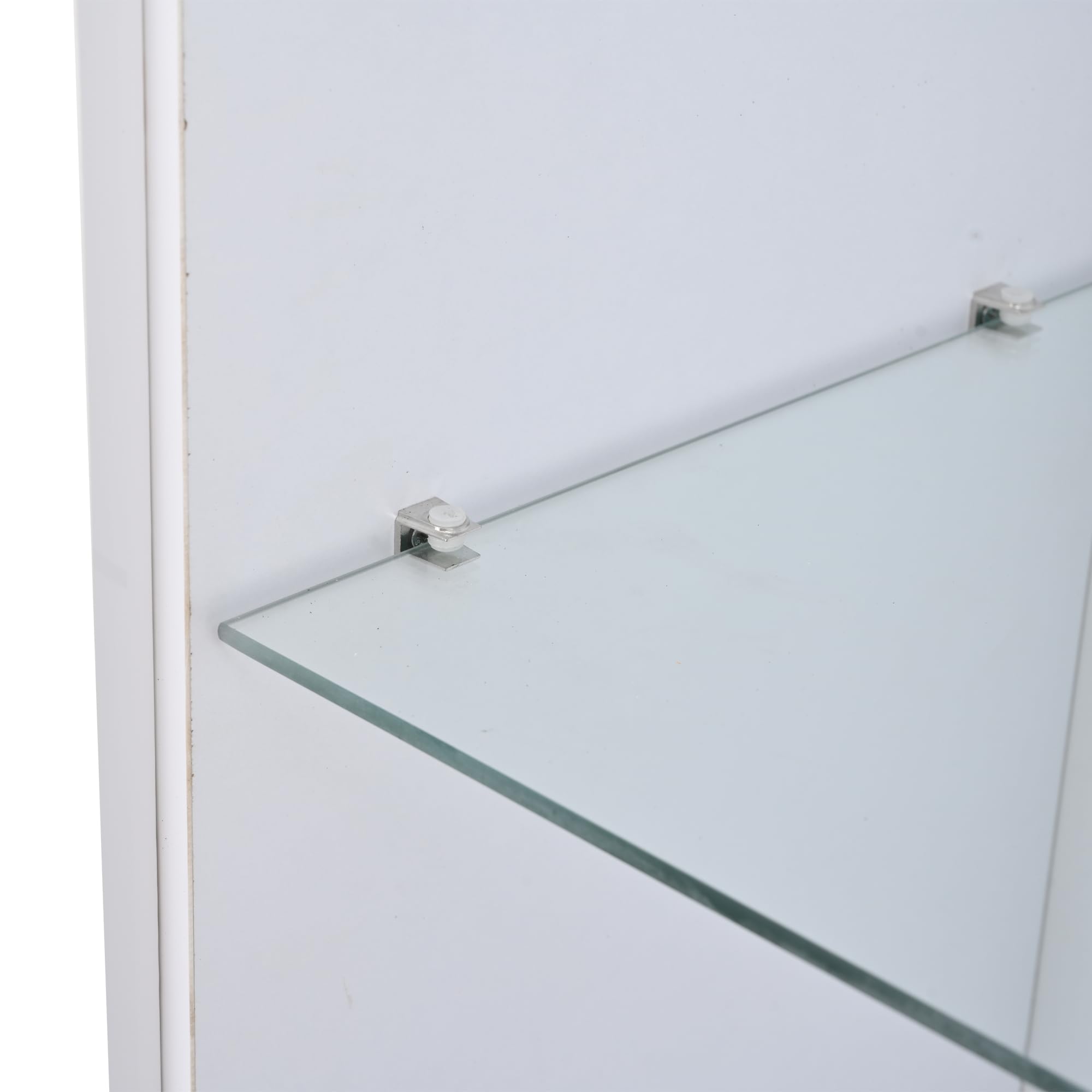 SUKY Vitrina con cajones, 70 x 35 x 180 cm, vitrina de alto brillo, vitrina de cristal con iluminación LED, armario alto con armario, vitrina de pie, almacenamiento en pared divisoria