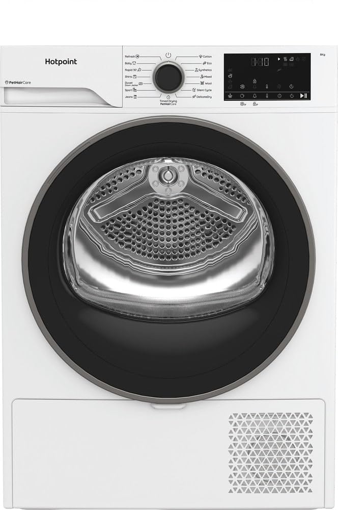 Hotpoint CHD84MWBSEE Sèche-linge Pompe à Chaleur 8 kg Silencieux 64 dB Blanc