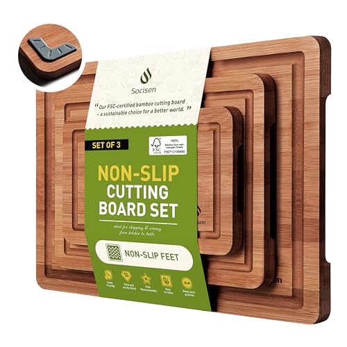 FSC Bamboo Cutting Board Set with Feet