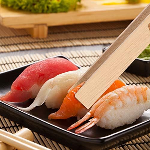 AIEVE Toast Tongs, 2 Pack Bamboo Wood Tongs Kitchen Tongs Long Toaster Tongs with Magnet for Bread, Salad, Fried Food, Baked Food, No More Burnt Fingers