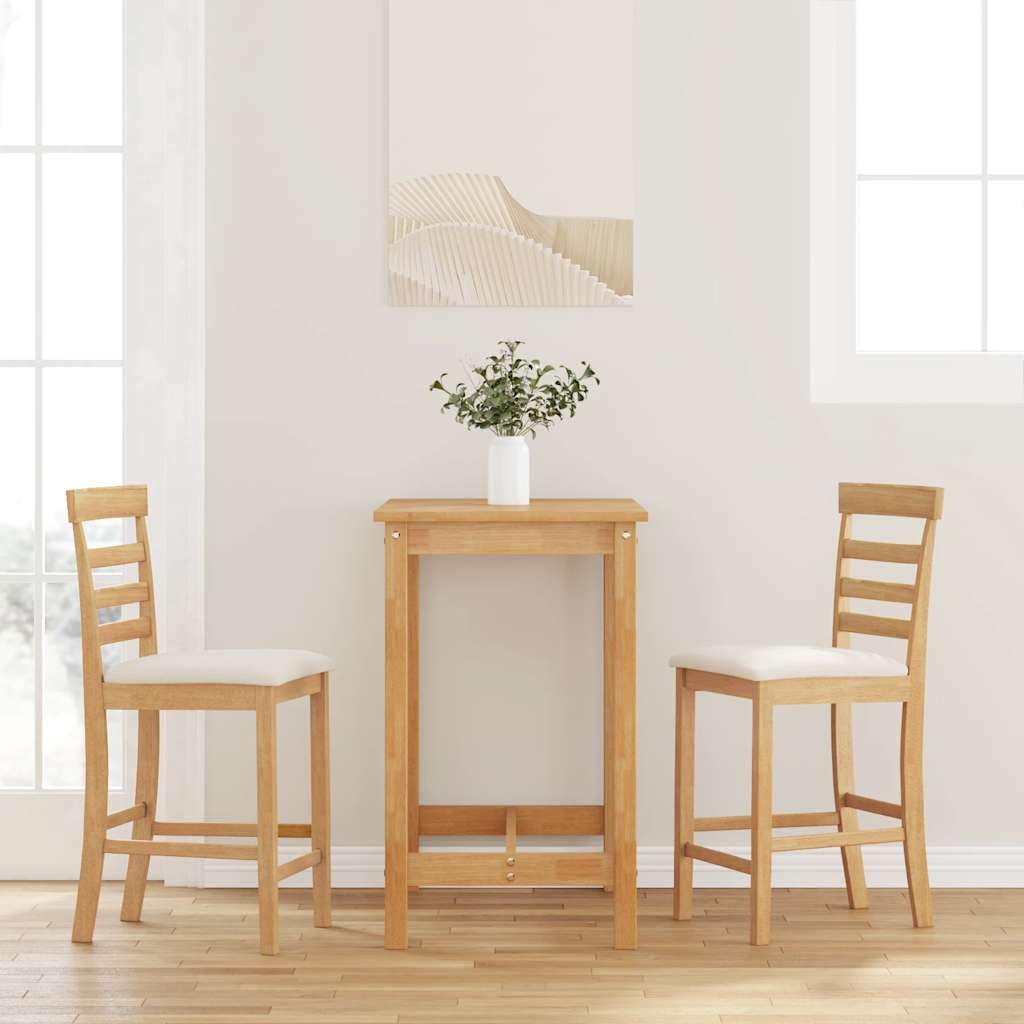 Tabourets de bar en hévéa naturel de 62 cm avec coussins et dossier ergonomique Generico