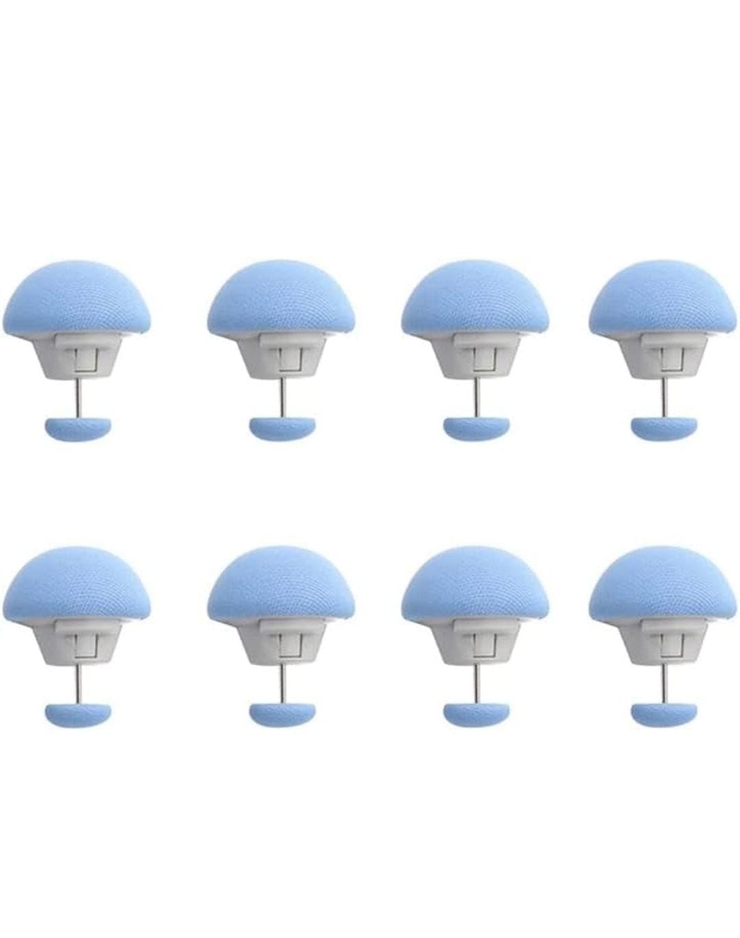 Cotton Mushroom Shape Duvet Clips, Non-Slip Cover Fixator, Comforter Quilt Holder with One-Key Unlock for Blanket Bed Sheet Curtain Socks Mattress Covers Pack of 8- Blue-image-18