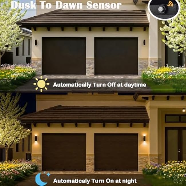 Dusk to Dawn Outdoor Lighting Up and Down Lights Outdoor Wall Sconce 2 Light Lamps